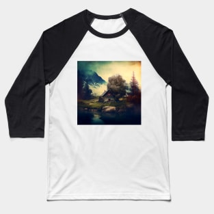 Rustic Lone Cabin in the Mountains Baseball T-Shirt